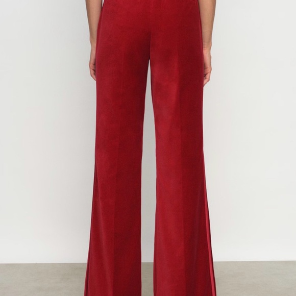 Reiss Crimson Velvet Wide-Leg Trousers - Picture 9 of 10